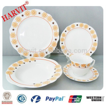 20pcs Cut Edge Super White Porcelain Dinnerware Set